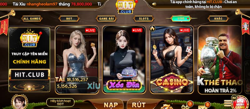 Live Casino Hit Club: Sảnh game cược xanh chín nhất 2025 2 Sảnh game live casino sở hữu công nghệ tiên tiến bậc nhất